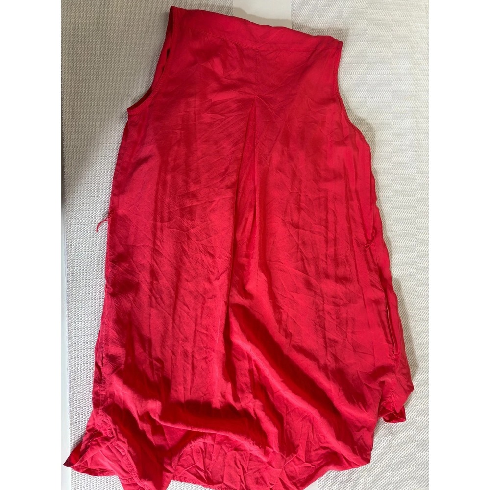 Gap Shirt Top Womens XS‎ Red Oversized Stretch Double Chest Pockets Button Front - Picture 3 of 7
